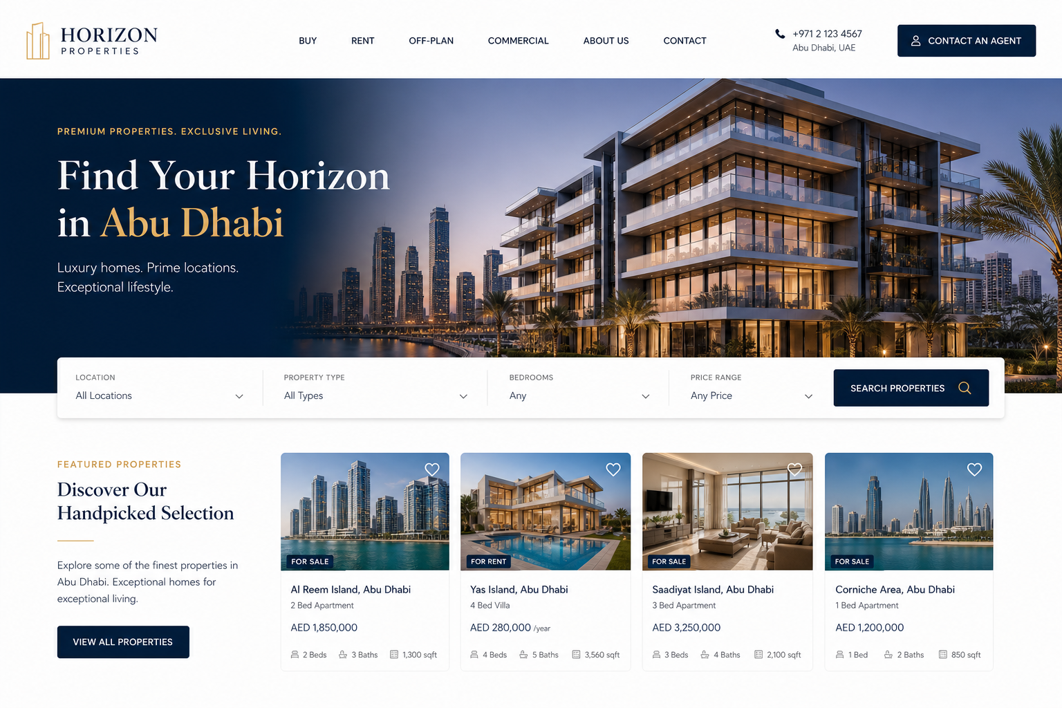 Horizon Properties website preview